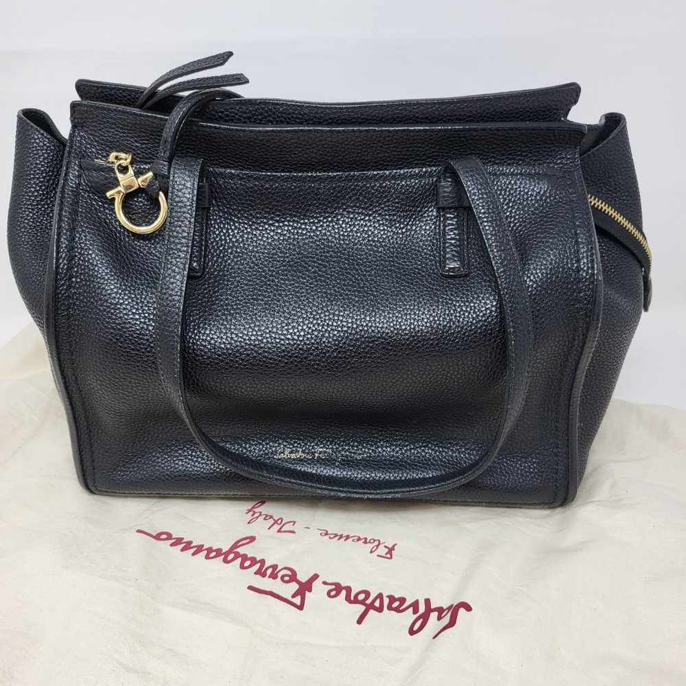 Salvatore Ferragamo Black Leather Satchel